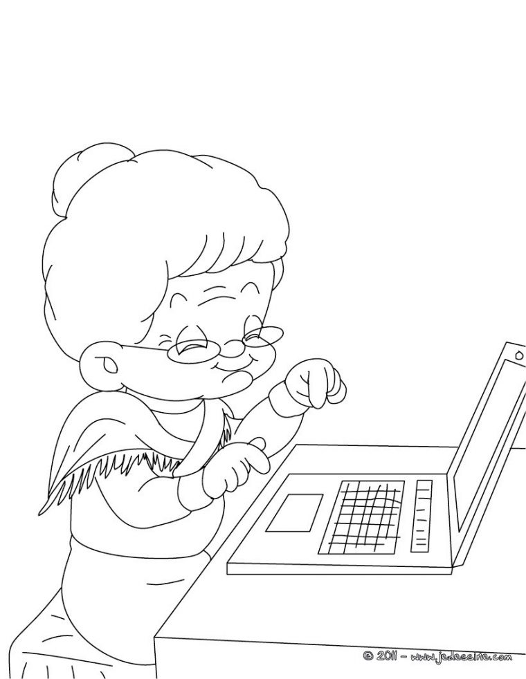 Coloriages L'Ordinateur De Mamie – Fr.hellokids à Coloriage A Faire Sur Ordinateur