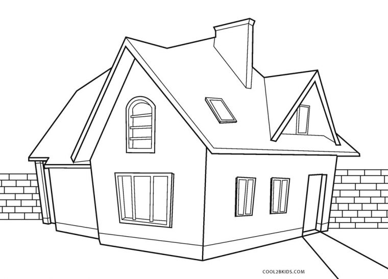 Coloriages – Maison – Coloriages Gratuits À Imprimer serapportantà Dessin De Belle Maison