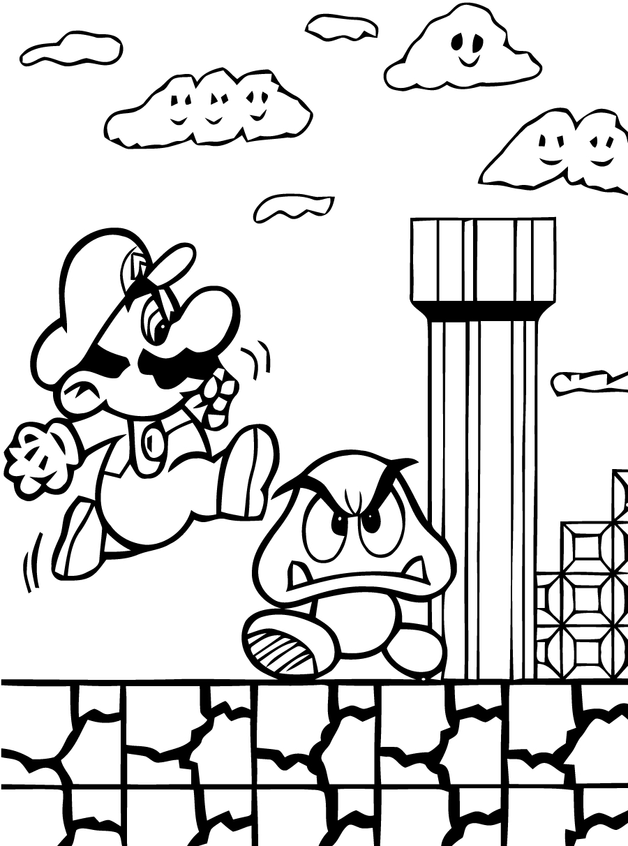 Coloriages Mario Bros (Jeux Vidéos) - Page 2 - Album De Coloriages dedans Mario A Colorier 