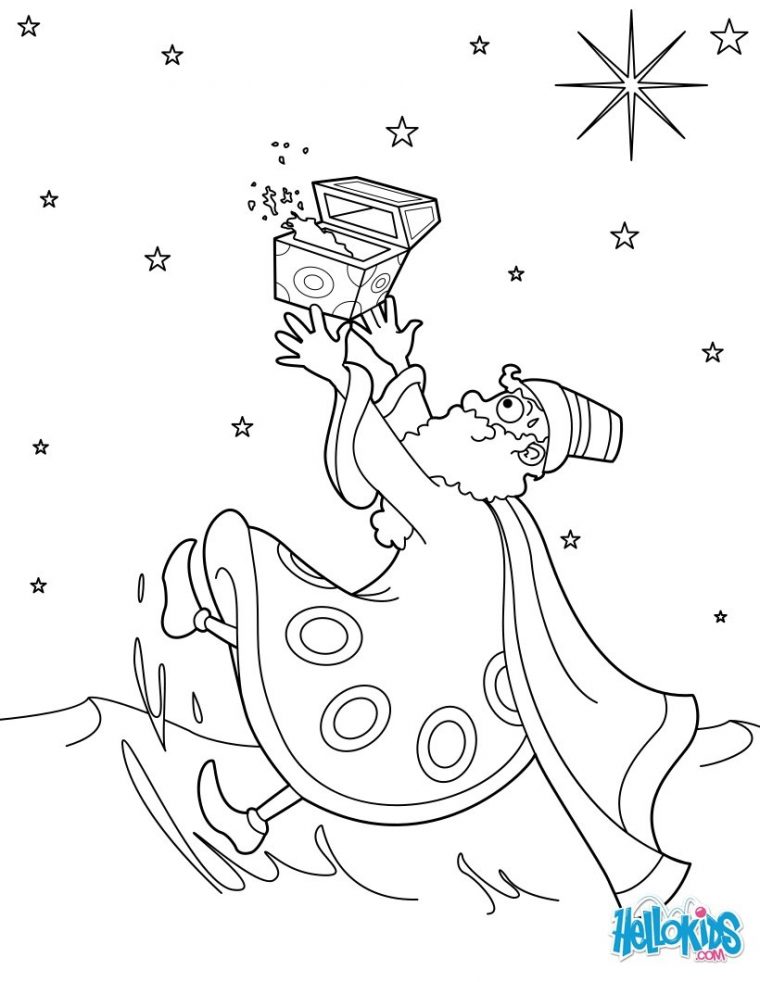 Coloriages Melchior Le Roi Mage – Fr.hellokids destiné Rois Mages Coloriage