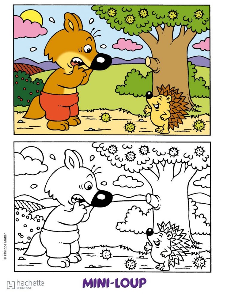 Coloriages Mini-Loup Et Le Hérisson – Fr.hellokids à Dessin Mini