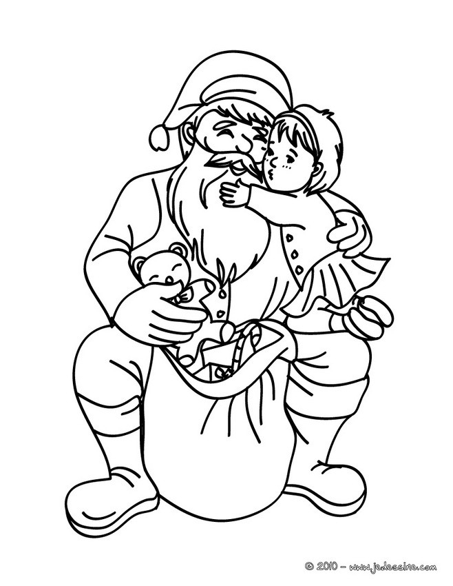 Coloriages Papa Noël Remerciement À Imprimer - Fr.hellokids pour Coloriage Papa Noel À Imprimer 