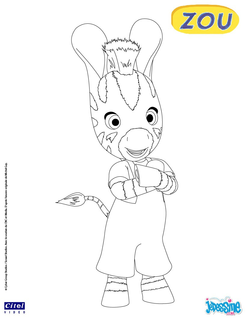 Coloriages Zou Le Zebre À Colorier - Fr.hellokids à Zouzou Dessin Animé Gratuit 