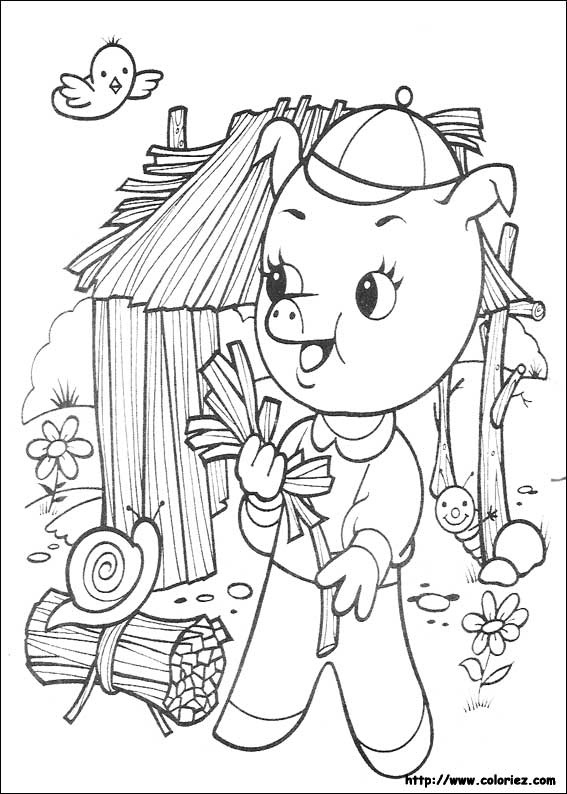 Coloriez - Coloriage Les 3 Petits Cochons avec Coloriage Les 3 Petit Cochons 