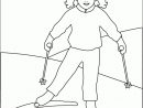 Coloring Pages - Little Girl Skiing serapportantà Coloriage Skieur