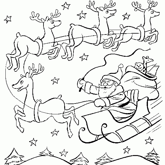 Colorions Le Traineau Du Père-Noël - Coloriages De Noël À Imprimer encequiconcerne Coloriage Pere Noel Et Traineau