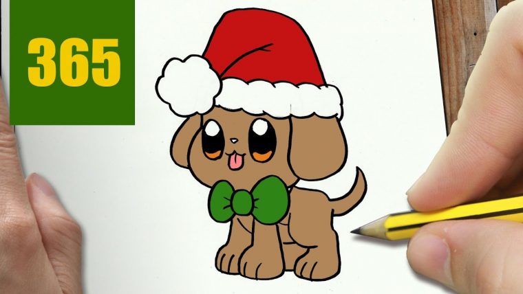 Comment Dessiner Chiot De Noël Kawaii Étape Par Étape – Dessins Kawaii destiné Noel Dessin