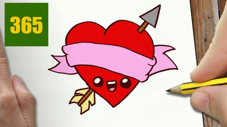 Comment Dessiner Coeur D'Amour Kawaii Étape Par Étape – Dessins Kawaii intérieur Dessin De Facile