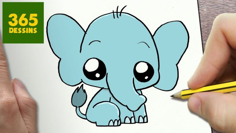 Comment Dessiner Éléphant Kawaii Étape Par Étape – Dessins Kawaii à Dessin A Dessiner Facilement