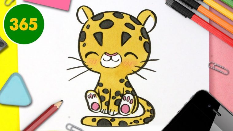 Comment Dessiner Un Léopard Kawaii – Dessins Kawaii Faciles – Comment avec Dessin Facile Animaux