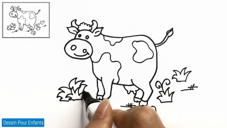 Comment Dessiner Une Vache Facilement Etape Par Etape 12 – Dessin Vache avec Dessin A Dessiner Facilement