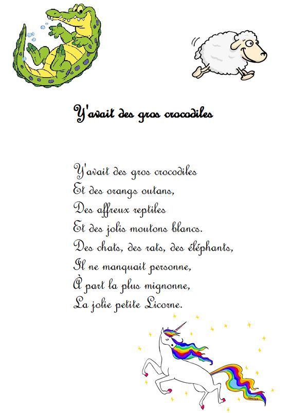 Comptine Y&amp;#039;Avait Des Gros Crocodiles (La Licorne) - Paroles Illustrées dedans Une Souris Verte Paroles À Imprimer 