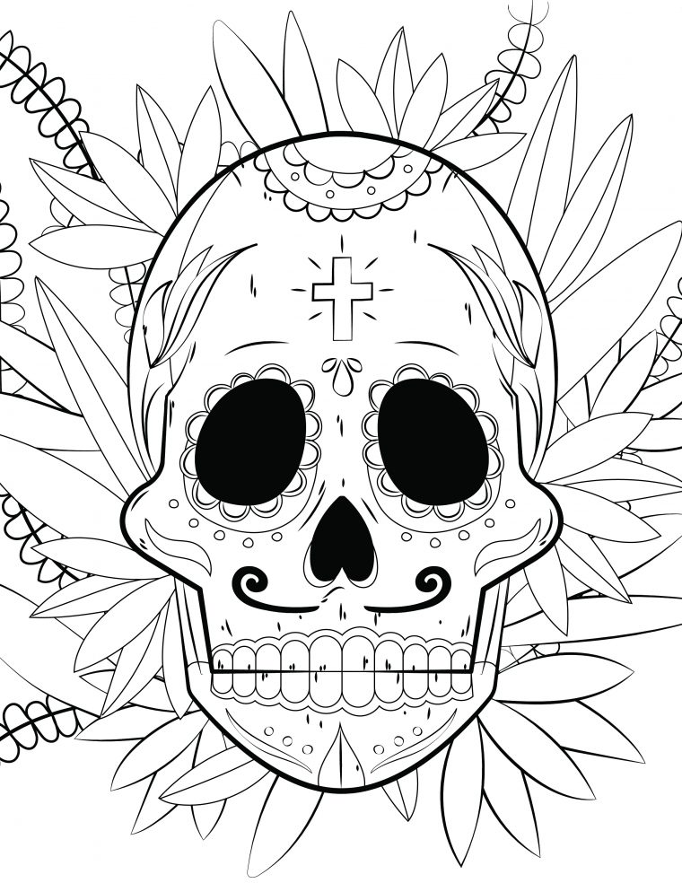 Crane Mexicain Skull Candy À Colorier – Artherapie.ca avec Tete A Colorier