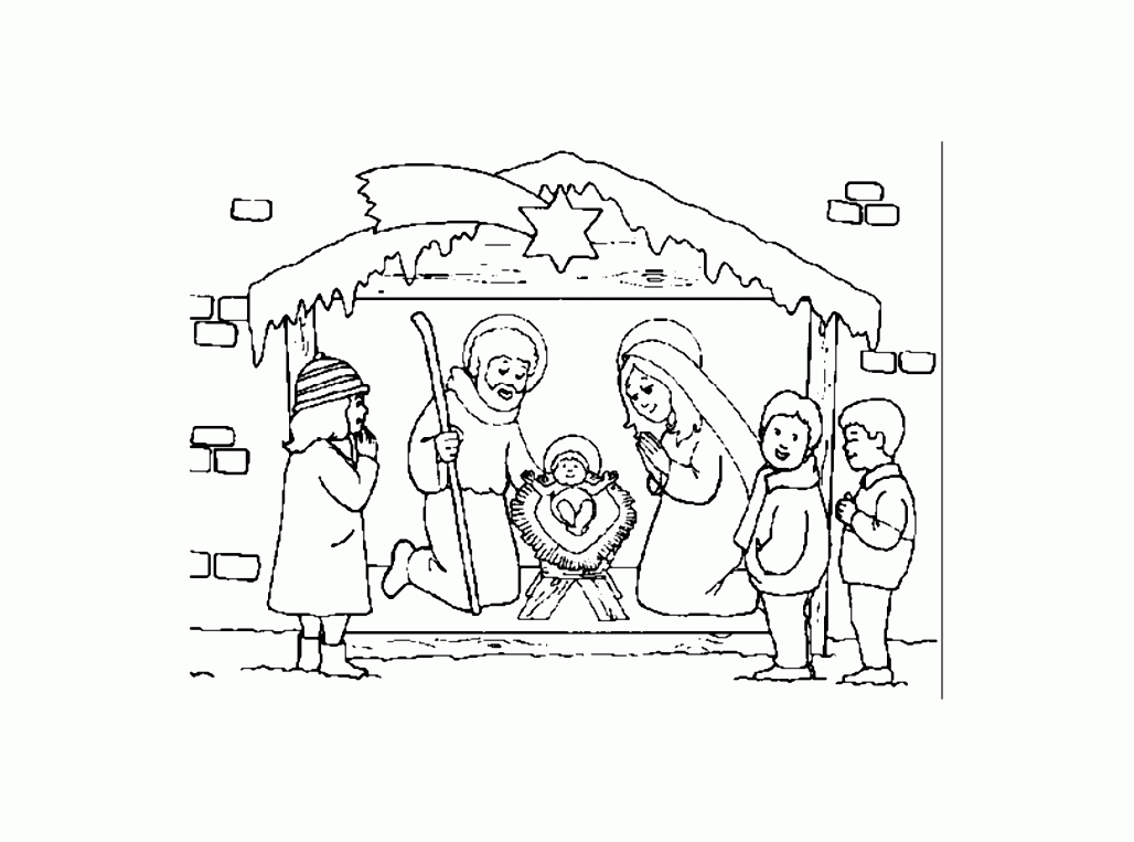 Creche Nativite 8  Coloriage De Crèche (Noël - Nativité) - Coloriages serapportantà Dessin De Creche De Noel A Imprimer 