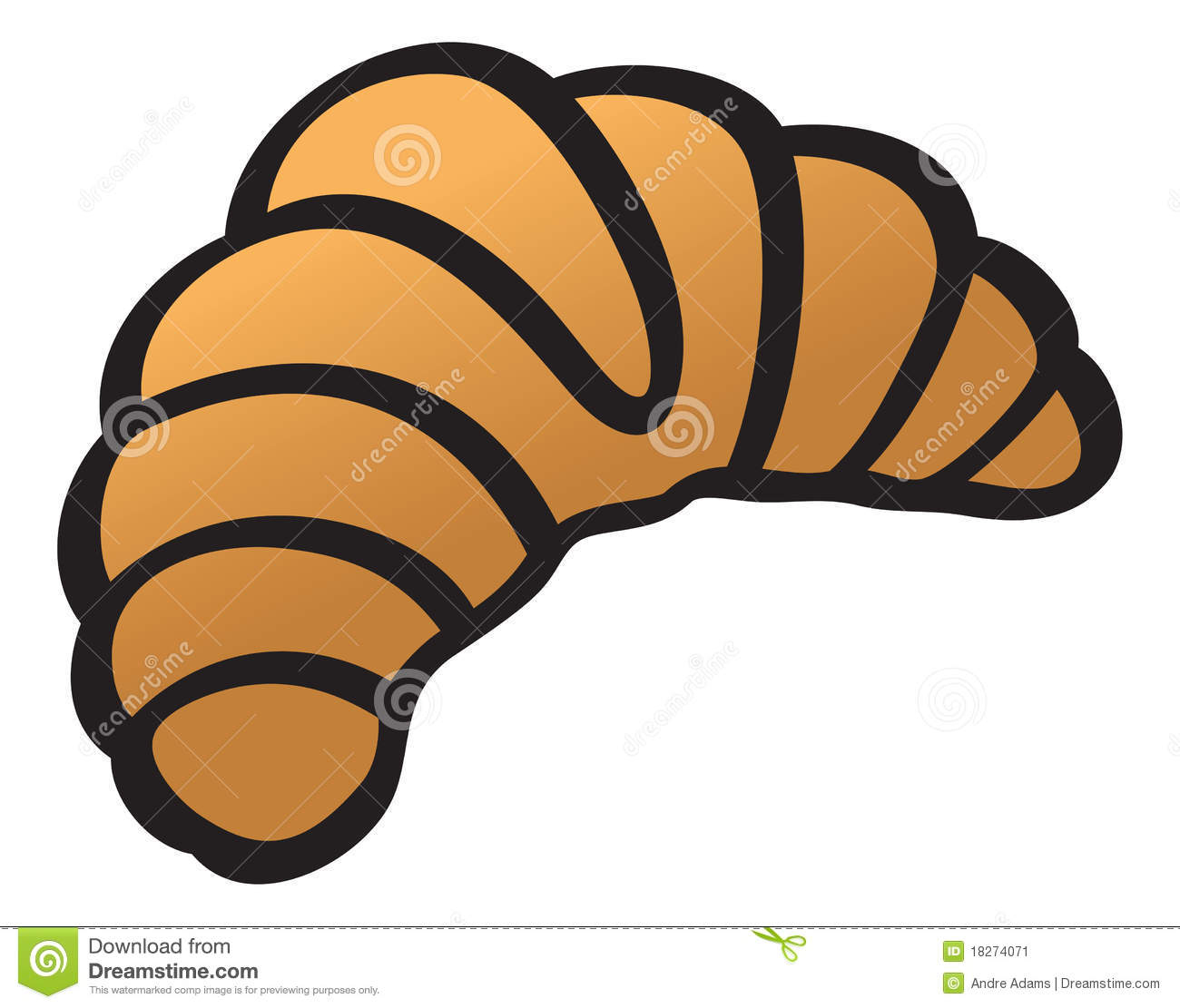 Croissant Stock Vector. Illustration Of French, Fresh - 18274071 pour Dessin Croissant 