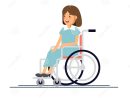 Cute Disabled Girl Kid Sitting In A Wheelchair. Handicapped Person destiné Dessin Handicap