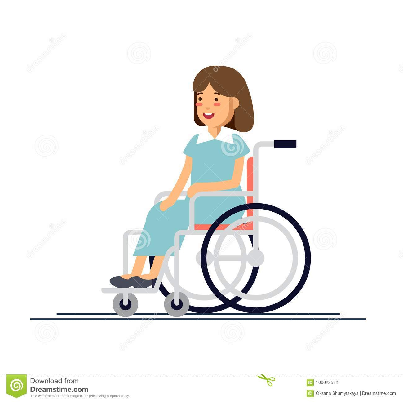 Cute Disabled Girl Kid Sitting In A Wheelchair. Handicapped Person destiné Dessin Handicap 