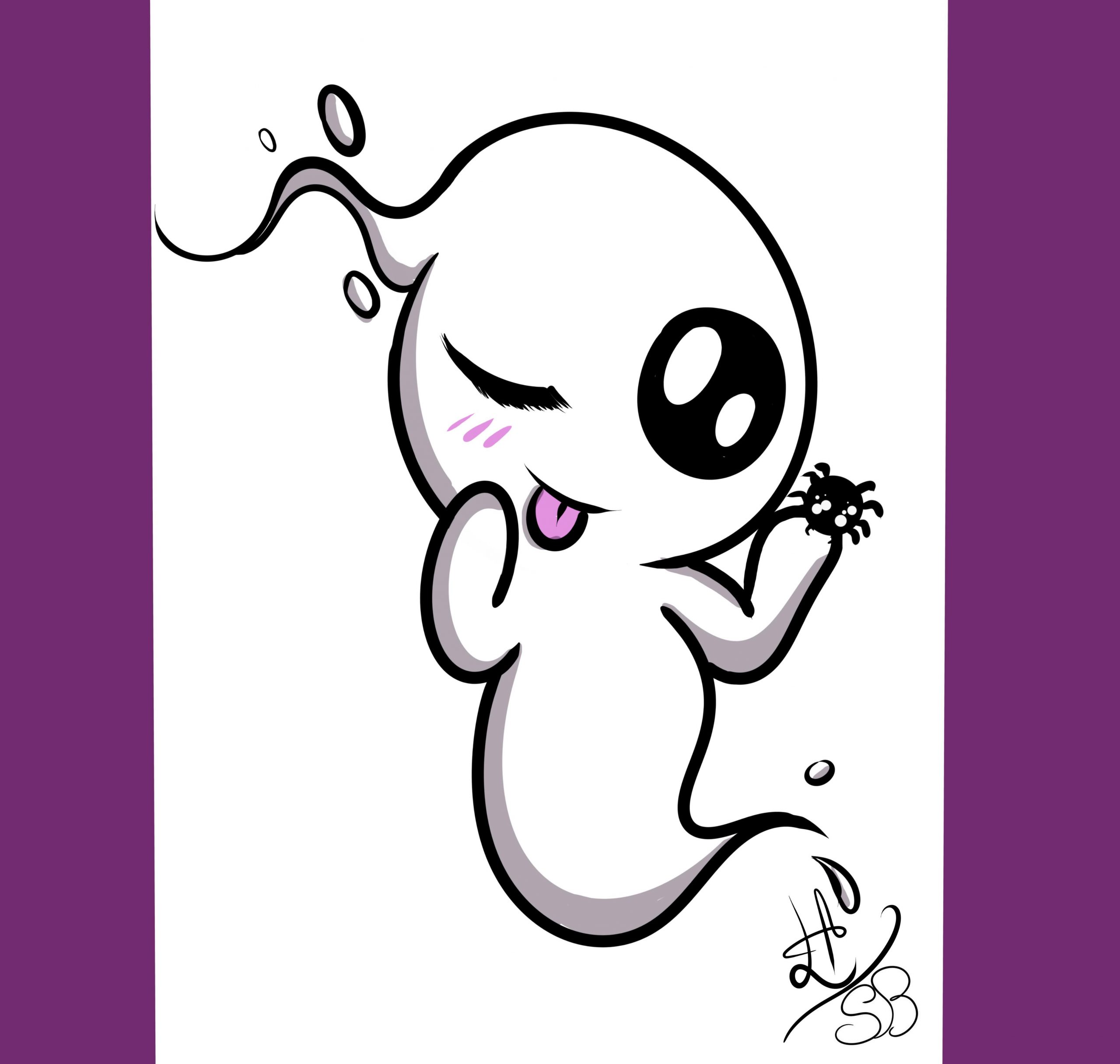 Cute Kawaii Ghost  Kawaii, Dessin, Comment Dessiner pour Dessiner Un Fantome 