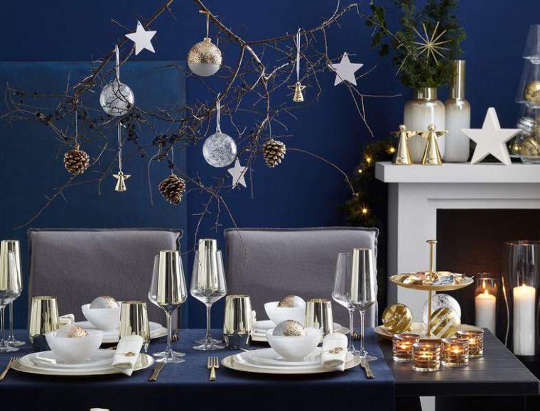 Deco Table Noel Bleu Argent – Idée De Luminaire Et Lampe Maison tout Image Déco Noel