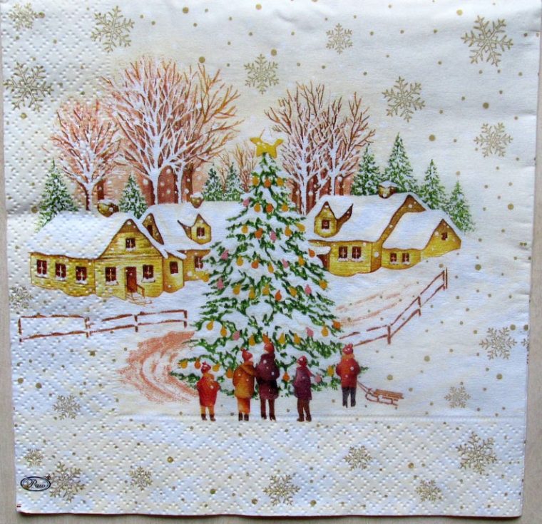 Decoupage Paper Christmas And New Year Decoupage Paper Napkins  Etsy tout Decoupage Noel