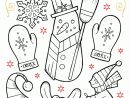 Dessin À Colorier De Décorations De Noël, Jeux Dans La Neige destiné Decoration De Noel A Imprimer