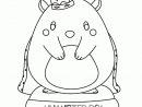 Dessin À Colorier D'Une Fève « Hamster » Pour La Galette Des Rois pour Galette À Colorier
