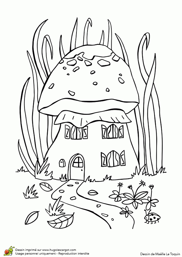 Dessin À Colorier Une Maison Champignon De Mamie intérieur Coloriage Maison Du Monde 