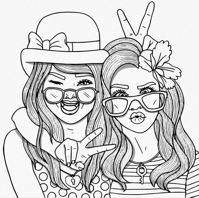 Dessin A Imprimer Fille Bff – Coloriage Kawaii Doodle Art Designs Cute encequiconcerne Coloriage De Fille A Imprimer Gratuit