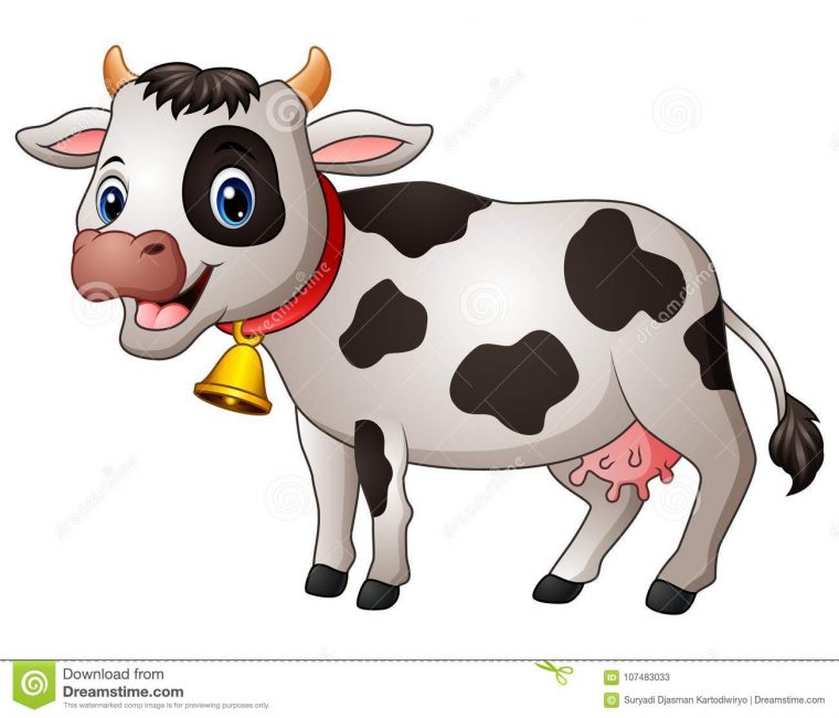 Dessin Animé Mignon De Vache Illustration De Vecteur – Illustration Du serapportantà Dessin D Une Vache