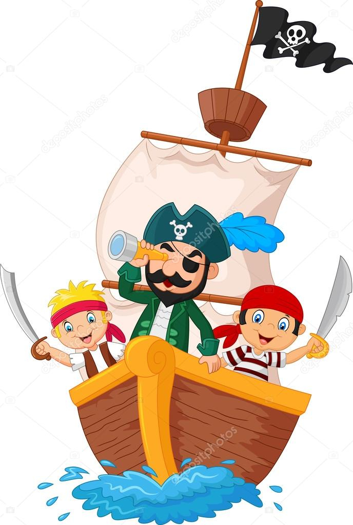 Dessin Animé Petit Pirate Surfait Sur L&amp;#039;Océan Image Vectorielle Par tout Pirate Dessin 