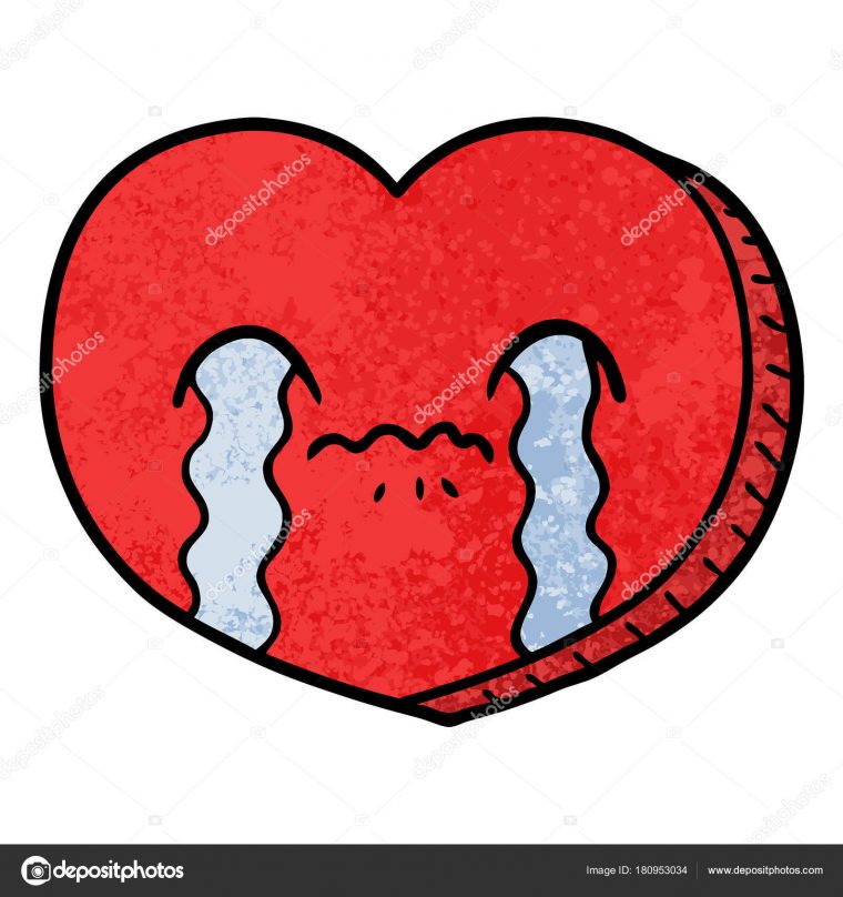 Dessin Animé Pleurer Amour Coeur Image Vectorielle Par Lineartestpilot encequiconcerne Coeur Dessin