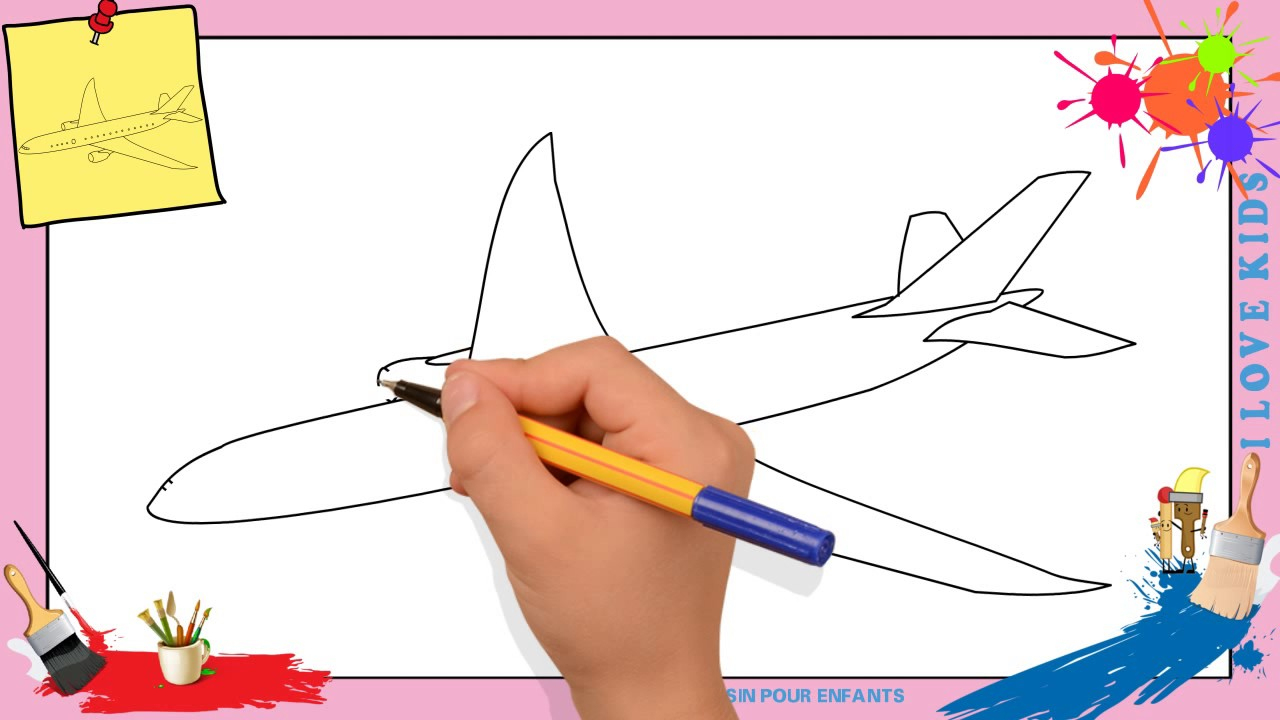 Dessin Avion - Comment Dessiner Un Avion Facilement Etape Par Etape avec Avion Dessin Enfant 