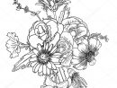 Dessin De Bouquet De Printemps Avec Diverses Fleurs — Image Vectorielle dedans Dessins De Fleurs