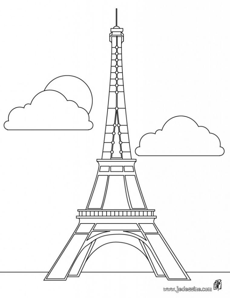 Dessin De La Tour Eiffel tout La Tour Eiffel A Colorier