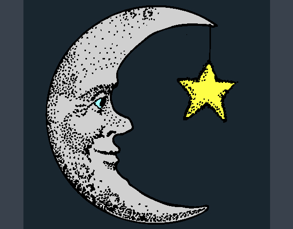 Dessin De Lune Et Étoile Colorie Par Kake2 Le 31 De Décembre De 2015 À destiné Dessin De Lune