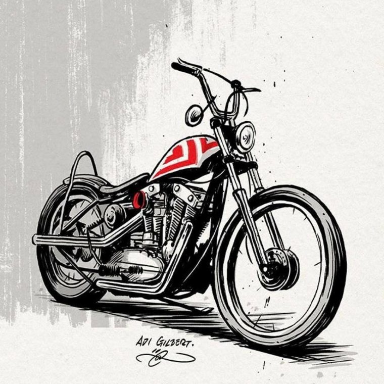 Dessin De Moto Harley Davidson : Pin On Motorbikes destiné Dessin Pin Up Moto