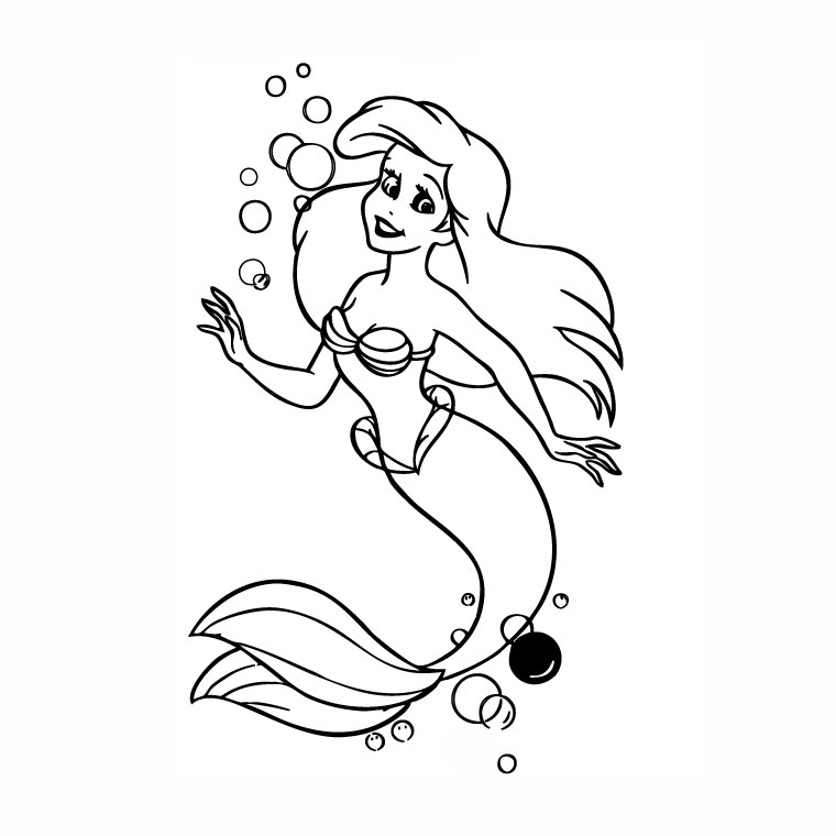 Dessin Disney: Dessin A Colorier Et A Imprimer La Petite Sirene destiné La Petite Sirène À Colorier 