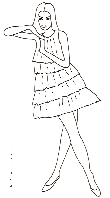 Dessin Disney: Dessin De Top Model A Colorier Et A Imprimer serapportantà Mannequin A Colorier