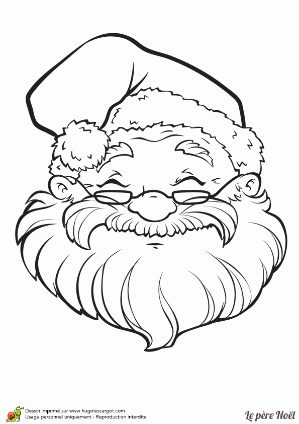 Dessin D'Un Magnifique Portrait Du Père Noël À Colorier intérieur Dessin Du Pere Noel A Imprimer