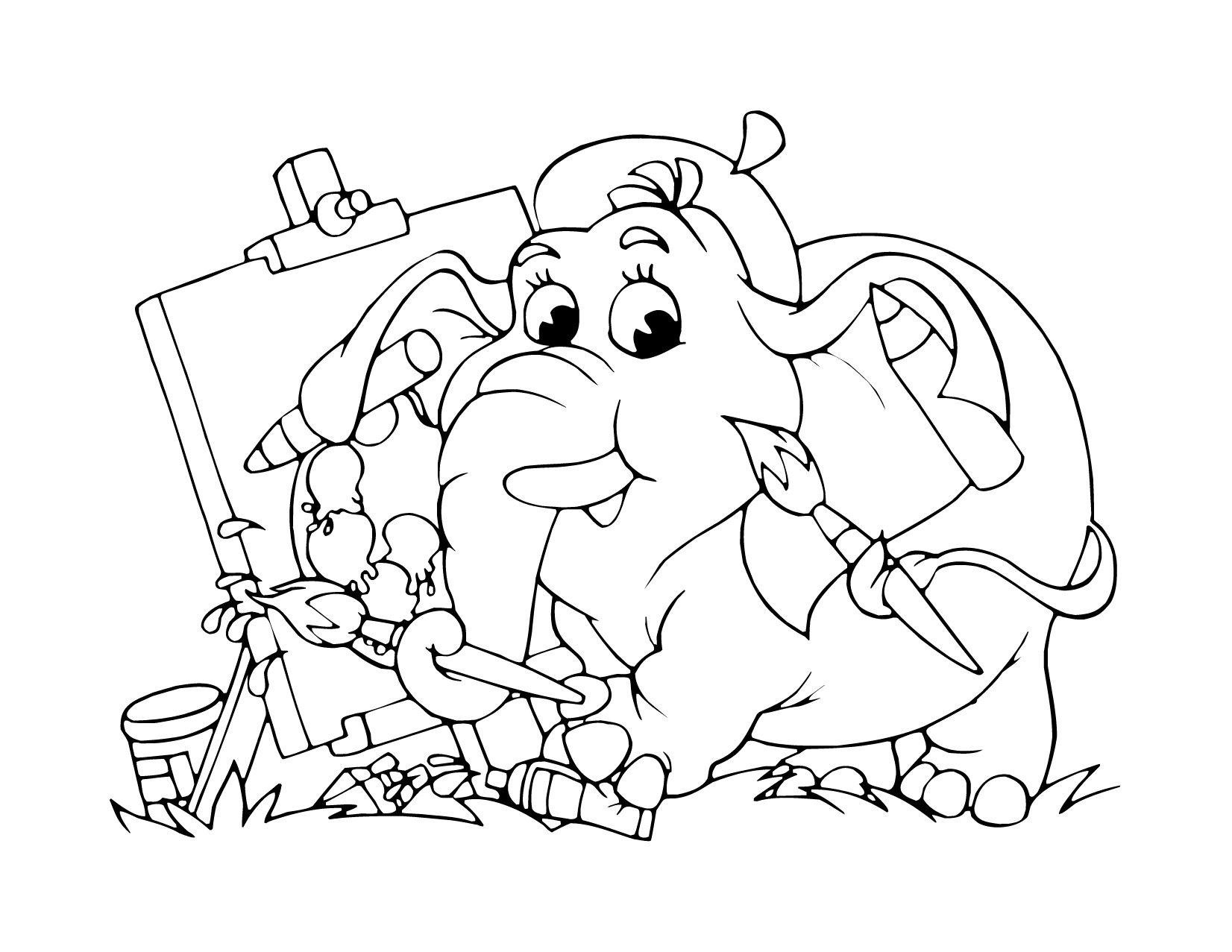 Dessin Éléphant Artiste Pour Enfant À Imprimer Gratuit - Artherapie.ca intérieur Desin Enfant