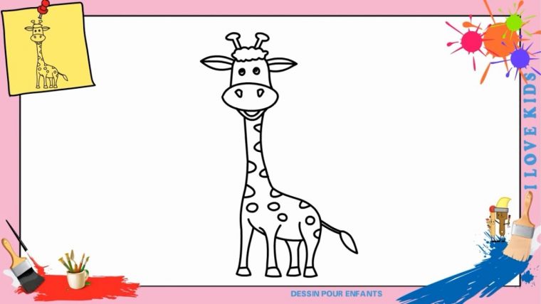 Dessin Girafe – Les Dessins Et Coloriage intérieur Dessin A Dessiner Facilement