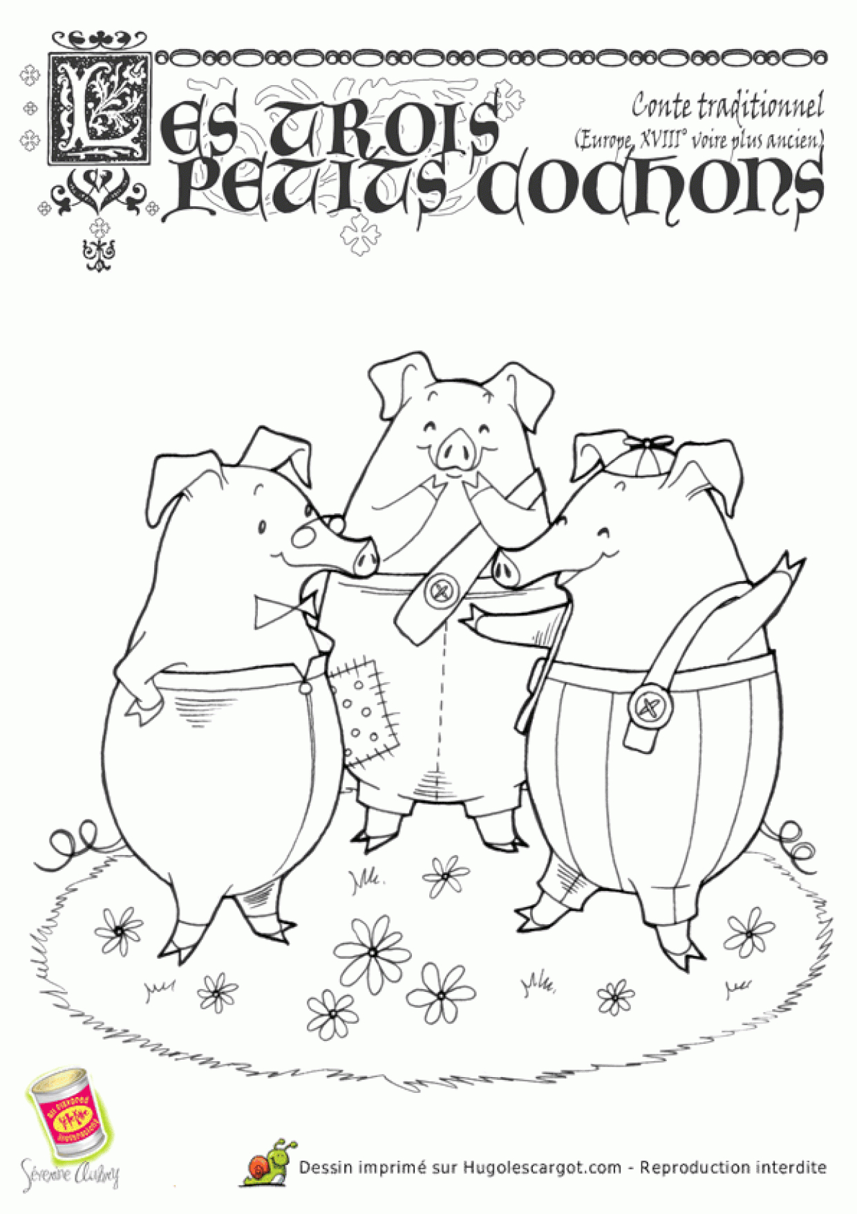 Dessin Manga: Dessin Anime Gratuit Les Trois Petit Cochons pour Coloriage Petit Cochon