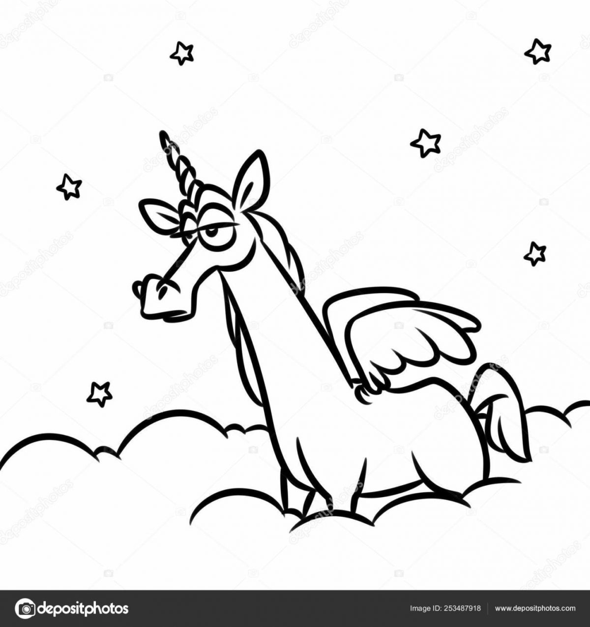 Dessin Pegase Licorne  Coloriage Kids concernant Coloriage Pegase