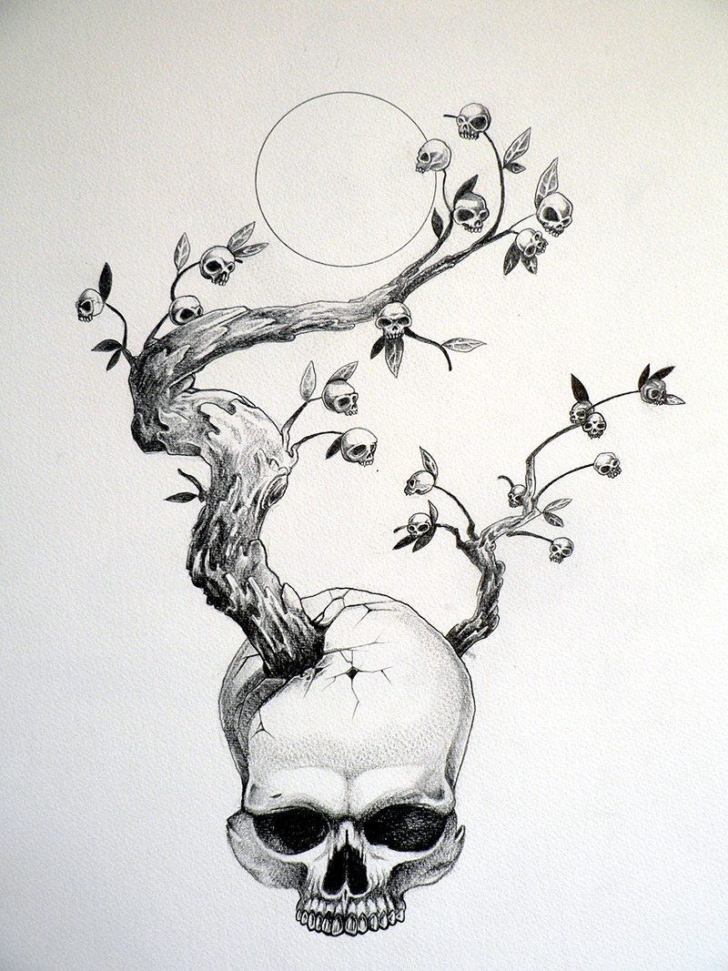 Dessin Tete De Mort - Rose Tête De Mort  Art, Humanoid Sketch, Evil concernant Dessiner Une Tete De Mort 