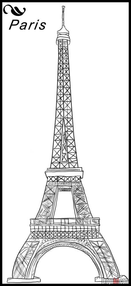 Dessin Tour Eiffel Simple  Paris Eiffel Tower Drawing  Free Download intérieur Tour Eiffel Dessin Simple 