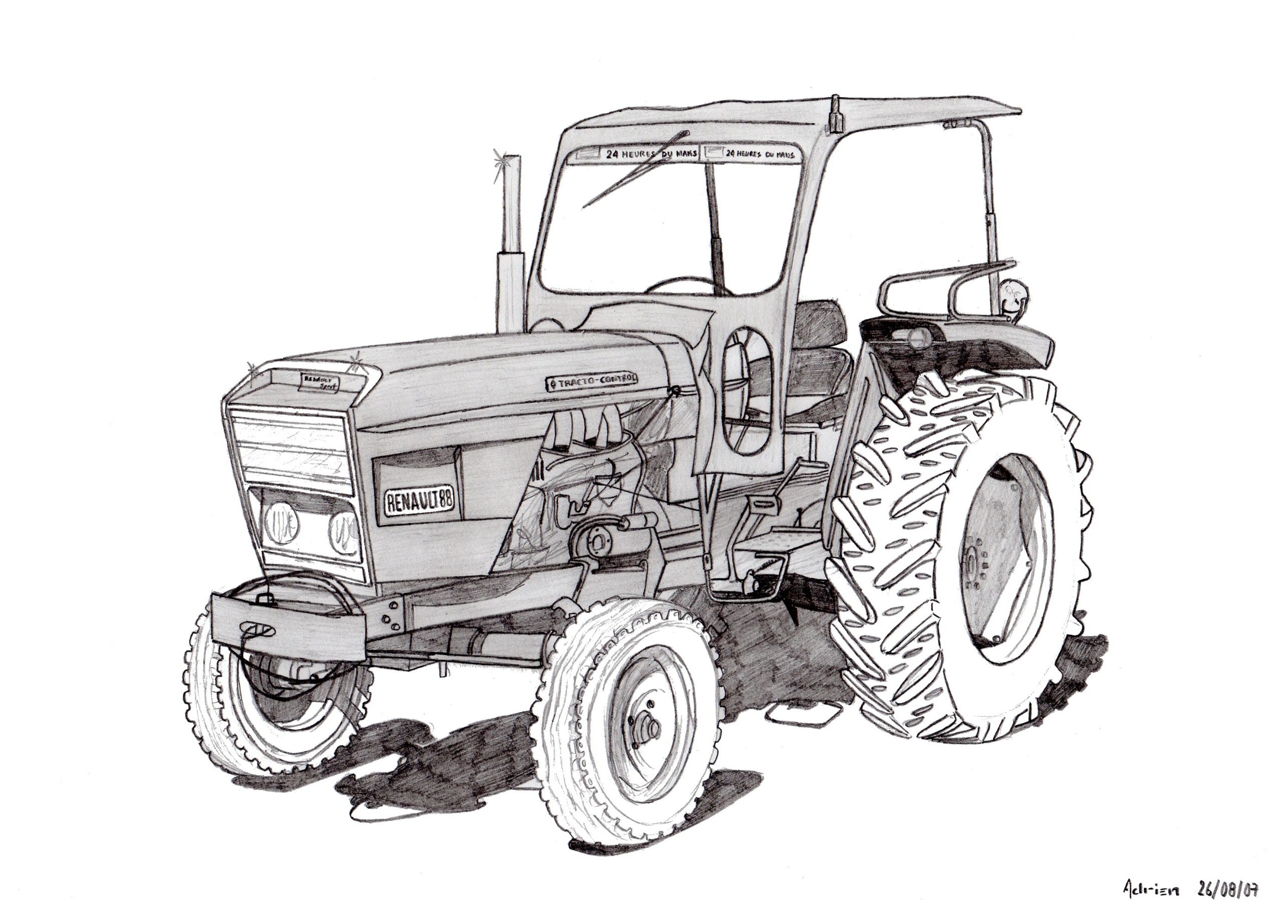 Dessin Tracteur Renault 88 - Pencildrawing.fr tout Dessin D Un Tracteur 