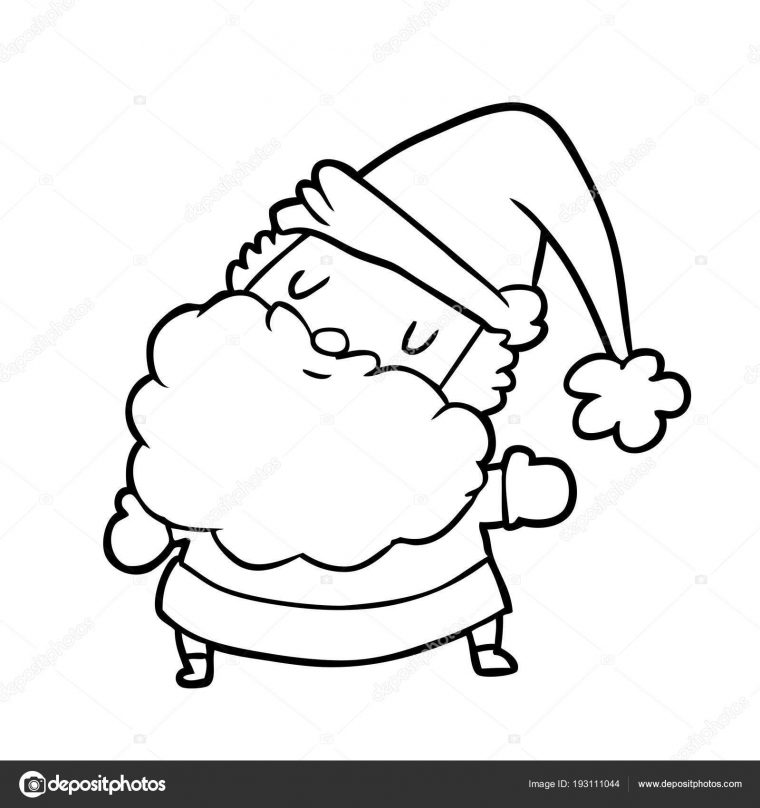 Dessin Trait Père Noël Claus Image Vectorielle Par Lineartestpilot à Dessin Facile Noel