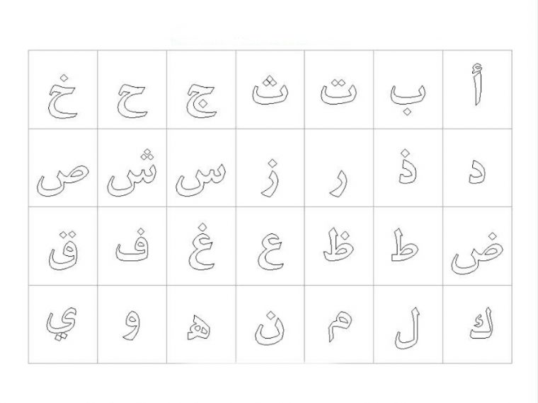 Dessins Et Coloriages: Lettres De L'Alphabet Arabe À Colorier concernant Lettre De L Alphabet A Imprimer Gratuit