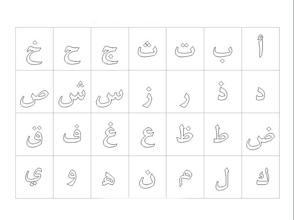 Dessins Et Coloriages: Lettres De L&amp;#039;Alphabet Arabe À Colorier concernant Lettre De L Alphabet A Imprimer Gratuit 