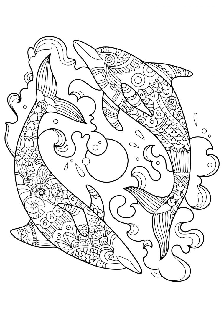 Deux Jolis Dauphins – Coloriage De Dauphins – Coloriages Pour Enfants dedans Enfant Dauphin